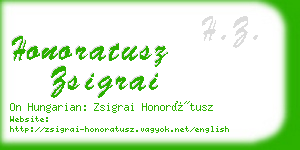 honoratusz zsigrai business card